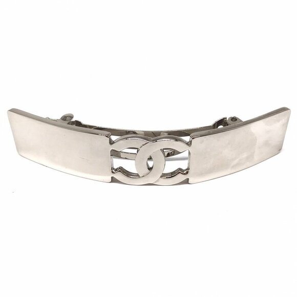 CHANEL Silver Logo Barette - Picture 1 of 5